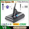 Turpow Batteria da 6000 mAh per Dyson V8 Batteria di ricambio da 21,6 V per Dyson V8 Li-ion Aspirapolvere Batteria con prefiltro v8 Post-filtro