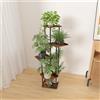 MTShining Supporto per piante e supporto per fiori Scaffale in legno Espositore da 5/6 strati Scaffale per vasi Scaffale per vasi