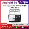 Hizpo 2Din 9 pollici CarPlay Android Auto autoradio per Peugeot 307 307CC 307SW 2002 - 2013 navigazione multimediale GPS RDS DSP 4G BT