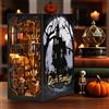 ASLOWSNAIL Kit Book Nook Dark Family, Puzzle in Legno Fai-da-Te, Stile Gotico, Libreria di Halloween, Modellino Casa delle Bambole, Fermalibro, Decorazione per la Casa