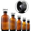 NONE Bottiglia in Vetro Ambrato da 15ml 30ml 60ml 120ml 230ml 480ml con Tappi a Vite Conici e Guarnizione Conica, Tappo a Tamburo, Tappi Polycone