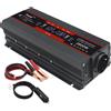 Foval Inverter di Potenza 1500W/2000W/2600W/3000W con Display LCD, da DC 12V a AC 220V, Solare, 2 USB, Trasformatore per Auto, Presa EU, Onda Sinusoidale Modificata 50Hz