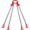 SucceBuy Imbracatura per catena da 6/8/10 mm Catene di sollevamento da 5/10 piedi con ganci e regolatori per 4 gambe G80 per strumento di sollevamento per paranco a catena del motore