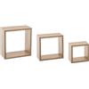 NONE Set di 3 mensole a muro a cubo in rovere naturale - Factory Pictures
