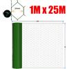 DayPlus Maglia esagonale 25 m, rete metallica per recinzione alta 25 mm Rete metallica Recinzione rivestita in PVC Filo di coniglio verde Filo di lepre Animale piccolo