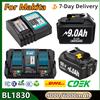 Turpow Per Makita BL1830 Sostituzione Della Batteria 9000mAh/6000mAh BL1840 BL1850 BL1860 18V Ricaricabile Con Singolo 4A/Doppio Caricatore 6A