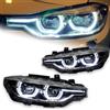 AOKEDING Faro anteriore a LED AKD per BMW Serie 3 F30 F31 2012-2019, faro a LED 320i 318i 325i DRL Angel Eye, accessori automobilistici