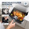 rouny Friggitrice ad Aria 5L, Forno Elettrico Senza Olio con Controllo Touch, Cestello Antiaderente e Finestra Visibile, Tecnologia MIUI-Cyclone