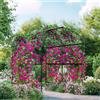 NONE Traliccio di cetrioli da giardino a forma di U per piante rampicanti Telaio di supporto con rete in nylon e punte Arco di traliccio da giardino in metallo