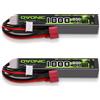 NONE Batteria Lipo Airsoft OVONIC 3S Lipo 11,1 V 80C 1000 mAh con Deans T per pistole Airsoft (confezione da 2)