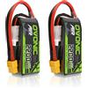 NONE Batteria Lipo OVONIC 2s 7.4V 120C 2200mAh Shorty Pack con XT60Plug per aereo elicottero appositamente per 1:14 RC Car RC Plane (2P