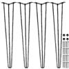 SucceBuy Gambe da tavolo a forcina 24 pollici Nero Set di 4 Gambe da scrivania Capacità di carico di 880 libbre (ciocca 220 libbre) Gambe da scrivania a forcina 3 aste Banco da scrivania
