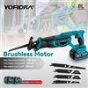 Yofidra Sega a sciabola elettrica multifunzione Yofidra Brushless per taglio metallo, legno e tubi, compatibile con batterie Makita 18-21V.