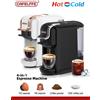 Cafelffe Macchina da caffè a capsule multiple 4 in 1 caldo/freddo DG Cappuccino Nespresso Capsule ESE Pod Macinato Espresso Cafeteria 19Bar