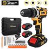 Gisam Gami 25 + 3 Coppia Cacciavite a percussione elettrico Trapano a batteria multifunzionale Impostazione utensile elettrico 2 velocità di marcia con 2 batterie