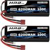 hrb 1/2PC HRB 2S Lipo 7.4V 6200mah Batteria per auto 100C con Deans T plug custodia rigida Lipo per 1/10 1/12 1/14 RC Car Truck Monster Tanks