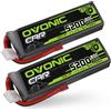OVONIC Batteria Lipo OVONIC 3S 80C 5200 mAh 11.1 V con custodia rigida e connettore Deans T per auto RC, Monster Truck, Crawler, Hobby RC, confezione da 2