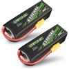 NONE Batteria Lipo OVONIC 4S 6500 mAh 80C 14,8 V con spina XT90 per auto RC Truggy Buggy RC Hobby (2 pezzi)