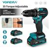 YOFIDRA 13 MILLIMETRI Brushless Trapano A Percussione Elettrico 35 + 3 Coppia Cordless Lavorazione Del Legno Cacciavite Strumento di Potere Per Makita Batteria Spille