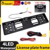 Podofo Telecamera per targa per auto Vista posteriore Wireless Telaio per licenza europea UE Telecamera per retromarcia per visione notturna impermeabile 4 luci a LED