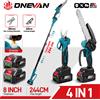 ONEVAN Motosega elettrica telescopica ONEVAN senza spazzole, cesoie da potatura da 8 pollici e 6 pollici, attrezzo da giardino 4 in 1 per batteria Makita 18V.