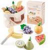 Robotime Robud Cucina Finta Giocattolo Gioco classico in legno Giocattolo educativo per bambini Regalo per bambini Taglio di frutta e verdura Set di alimenti