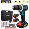 Gisam 25 + 3 Torque Trapano a percussione Cacciavite elettrico Cordless Trapano a percussione elettrico Driver 2 Velocità di marcia Batteria agli ioni di litio Utensili elettrici