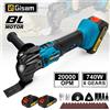 Gisam Utensile Multifunzione Oscillante Brushless 740W 20000OPM, Sega Elettrica per Lavorazione del Legno e Decorazione Domestica, Compatibile con Batteria Makita 18V