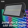 Yuer 200W LED 48 + 8 segmenti RGB + stroboscopico bianco effetto di lavaggio illuminazione scenica festa DJ discoteca club interno bar luci stroboscopiche controllo DMX