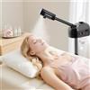Bymaocar Vaporizzatore facciale con ozono da 750 ml, spruzzatore regolabile in altezza 360 ° Attrezzatura mobile girevole per la cura della pelle per salone di bellezza Spa bianco/nero