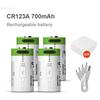 YTBNA 4-20 batterie ricaricabili CR123A 3.7V 16340 CR17345 batteria agli ioni di litio per penna laser e torcia a LED + cavo di ricarica USB