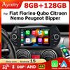 Aycetry Autoradio Multimediale Wireless Carplay Android 15 per Fiat Fiorino Qubo Citroen Nemo Peugeot Bipper 2008-2017 con GPS