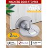 KAK 2PCS Fermaporta magnetico nascosto invisibile Fermaporta magnetico forte senza punzonatura Protezione da parete anticollisione Hardware