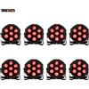 SHEHDS 8 pz SHEHDS Piatto LED Par 7X12 w RGBW/7X18 W RGBWA UV Luce Della Fase DMX Controller DJ Disco Night Club Show Attrezzature