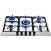 TopStrong Piano cottura a gas a 5 fuochi da 68 cm Gasherd in acciaio inossidabile Auto Flame Shield e doppio carburante (Erdgas/GPL) 10460W Pro Line integrato/supporto