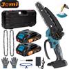 Jemi Tool Sega a catena elettrica ricaricabile portatile a batteria da 6 pollici con due batterie, taglierina per legno, strumento per potatura di frutteto da giardino