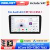 OSSURET 2DIN Android13 autoradio per Audi A3 2 8P S3 2 RS3 1 2006-2013 lettore multimediale per auto autoradio navi Wireless Carplay 360 fotocamera