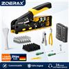 ZoeRax 11 in 1 RJ45 Cat7 Cat6A Kit di strumenti a crimpare, Tester per cavi, Tagliafili, Lame Cat7 Connettori e stivali Fascette per cavi Cacciaviti