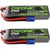 NONE Batteria Lipo 3s 11,1 V 5000 mAh 50C con celle EC5 per auto RC 1/8 e 1/10 FPV UAV RC Barca Aereo Elicottero Multirot (2ps