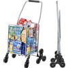 SucceBuy Carrello della spesa pieghevole da 88 libbre Carrello portaoggetti leggero per arrampicata su scale con ruote Carrello da picnic da viaggio all'aperto