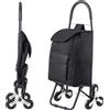 SucceBuy 36L 110Lbs Carrello della spesa Carrello della spesa pieghevole Carrello tirato a mano Carrello portatile per uso domestico Carrello per arrampicata su scale