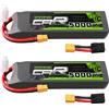 OVONIC Batteria Lipo OVONIC 3s 11.1V 5000 mAh 120C con Connettore TRX per Auto RC, Camion, Truggy, Quadricottero, Elicottero, Confezione da 2