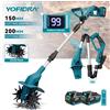 YOFIDRA Motozappa Elettrica da Giardino, Coltivatore Multifunzione Senza Fili, Scarificatore per Giardino Compatibile con Batteria Makita 21V