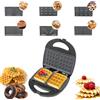 NONE Macchina per waffle e pancake multifunzionale 6 in 1 Piastre riscaldanti doppie da 750 W Macchina per pancake elettrica pieghevole in ferro per pancake