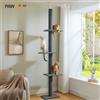 PAWZ Road Albero per gatti alto ad altezza regolabile per torre per gatti interna dal pavimento al soffitto con tiragraffi Tiragraffi per albero da arrampicata per gatti Giocattoli per gatti