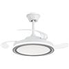 NARVI Ventilatore da soffitto NARVI bianco con interno grigio, Ø50 cm, pale retrattili, motore DC, LED dimmerabile e memoria. Con telecomando. Rif. JAMAICA 8941 WH+GR