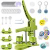 NONE Macchina per Badge 25 + 32 + 58mm, 300 set di Badge in plastica, pressa per Badge con 10 apribottiglie + portachiavi e 3 tagliacarte circolari