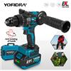 YOFIDRA 900N.M Trapano a percussione elettrico senza spazzole 20 + 3 Torque 13MM Cacciavite piatto a batteria Utensili elettrici per Makita 18V Batteria Pin