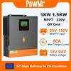 PowMr 1KW 1.5KW Inverter solare ibrido 12V 24V 220V Off Grid Inverter a onda sinusoidale pura Doppia uscita con caricatore solare MPPT 80A