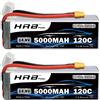 hrb Batteria Lipo HRB 4S 14.8v 5000mah RC Lipo 120C con connettore XT60 per 1/10 1/12 RC Auto RC Aereo elicottero RC Barca